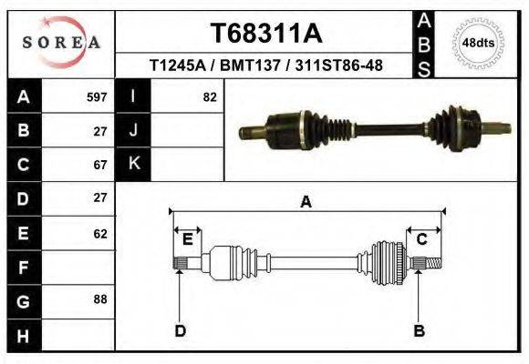 Приводной вал 13-7580 KAGER