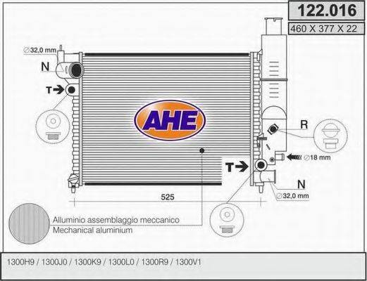 Радиатор, охлаждение двигателя 122.016 AHE