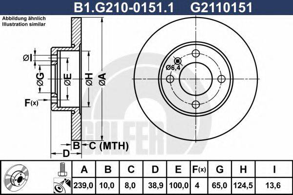 Тормозной диск B1.G210-0151.1 GALFER
