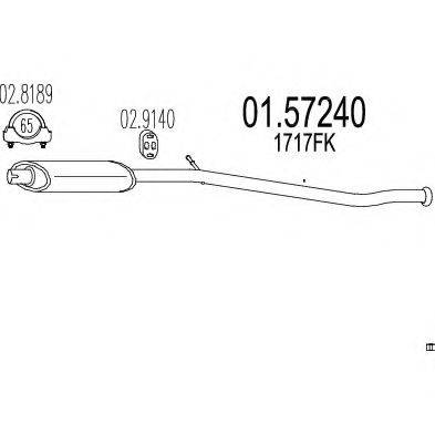 Средний глушитель выхлопных газов 01.57240 MTS