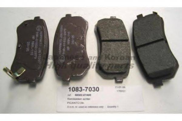 Комплект тормозных колодок, дисковый тормоз 1083-7030 ASHUKI