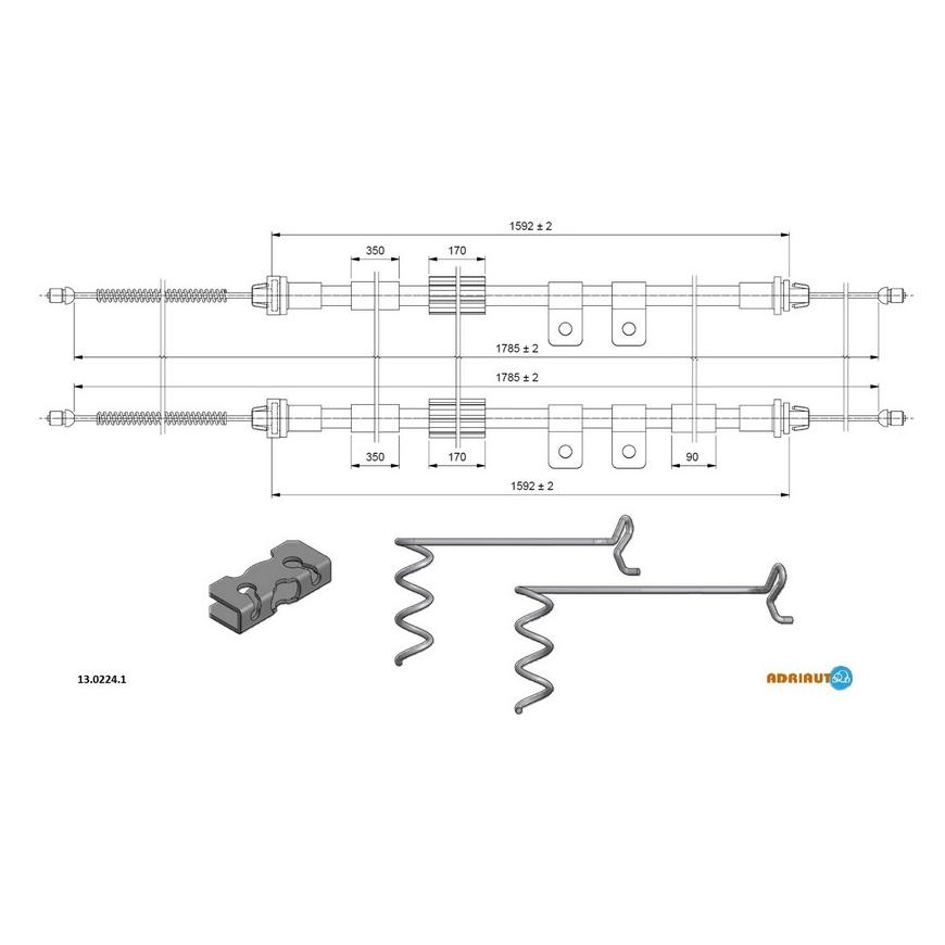 Тросик стояночного тормоза Adriauto 13.0224.1 ADRIAUTO