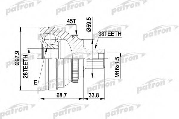 Шарнирный комплект, приводной вал PCV1277 PATRON