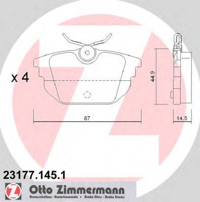 Комплект тормозных колодок, дисковый тормоз 23177.145.1 ZIMMERMANN