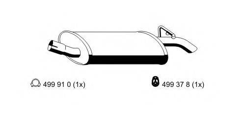Глушитель выхлопных газов конечный 311175 ERNST