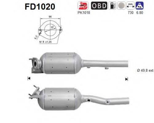 Сажевый / частичный фильтр, система выхлопа ОГ FD1020 AS