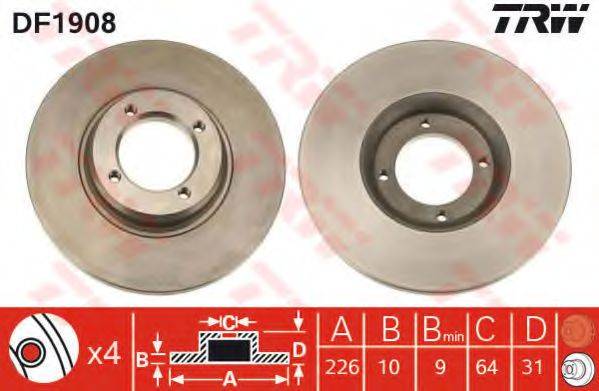 Тормозной диск DF1908 TRW