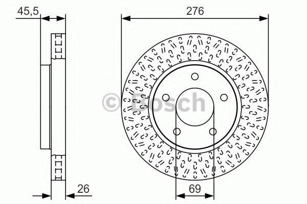 Тормозной диск 0 986 479 U40 BOSCH