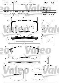 Комплект тормозных колодок, дисковый тормоз 598521 VALEO