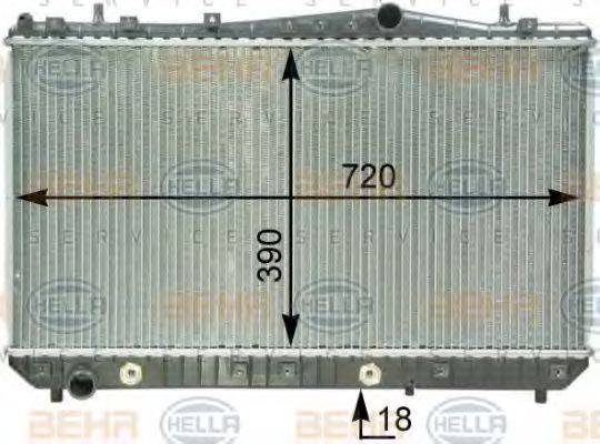 Радиатор, охлаждение двигателя 8MK 376 762-621 HELLA