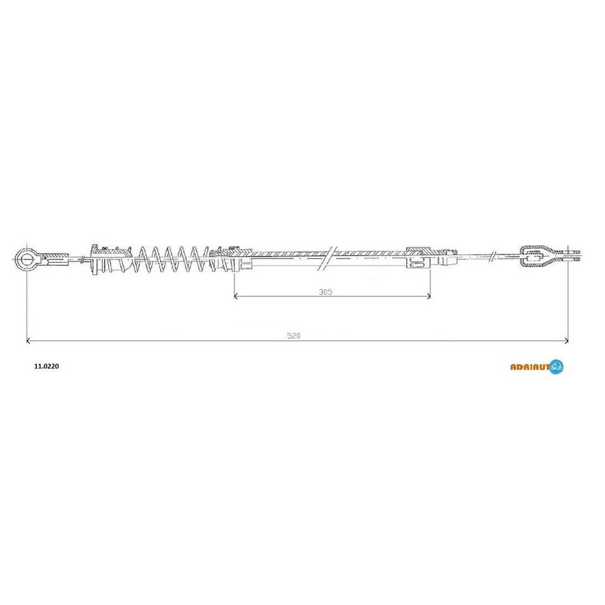 Трос стояночного тормоза задний левый 505mm/330mm 11.0220 ADRIAUTO