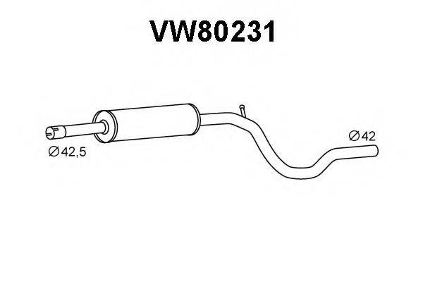 Средний глушитель выхлопных газов VW80231 VENEPORTE