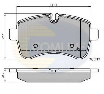 Комплект тормозных колодок, дисковый тормоз CBP01617 COMLINE