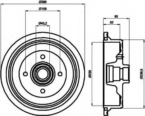 Тормозной барабан 8DT 355 301-681 HELLA