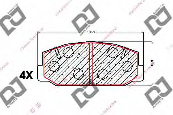 Комплект тормозных колодок, дисковый тормоз BP1538 DJ PARTS