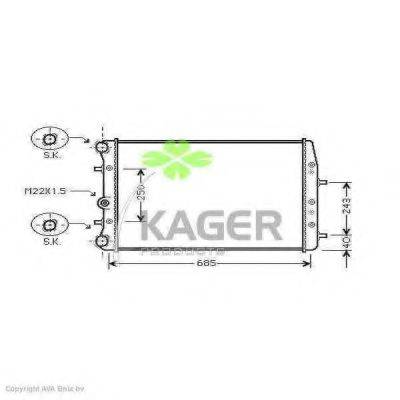 Радиатор, охлаждение двигателя 31-2393 KAGER
