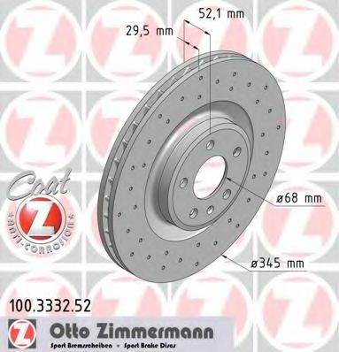 Тормозной диск 100.3332.52 ZIMMERMANN