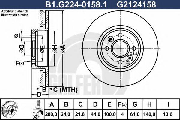 Тормозной диск B1.G224-0158.1 GALFER