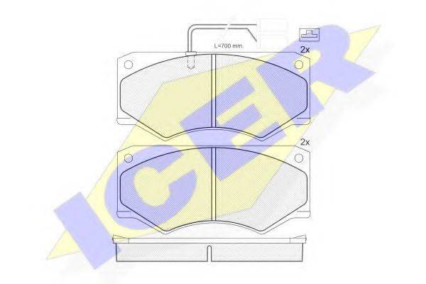 Комплект тормозных колодок, дисковый тормоз 140964 ICER