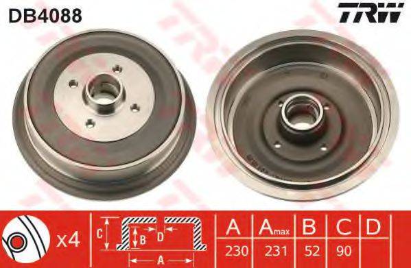 Тормозной барабан DB4088 TRW