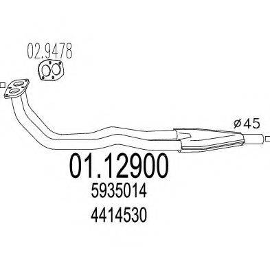 Труба выхлопного газа 01.12900 MTS