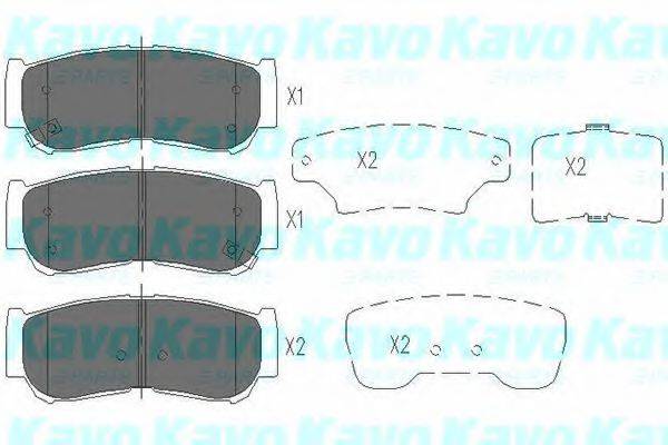 Комплект тормозных колодок, дисковый тормоз KBP-3024 KAVO PARTS