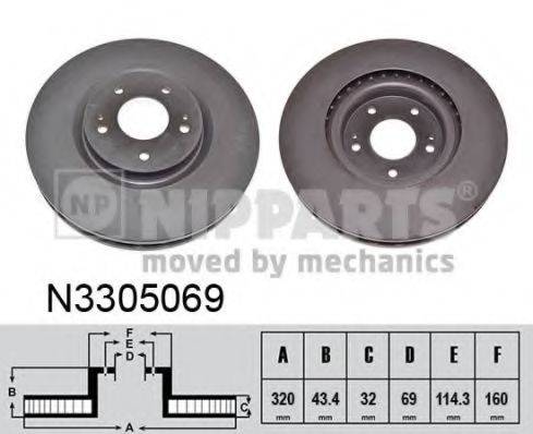 Тормозной диск N3305069 NIPPARTS