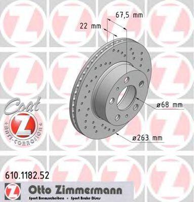 Тормозной диск 610.1182.52 ZIMMERMANN