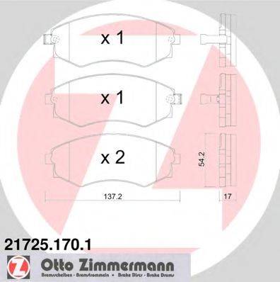 Комплект тормозных колодок, дисковый тормоз 21725.170.1 ZIMMERMANN