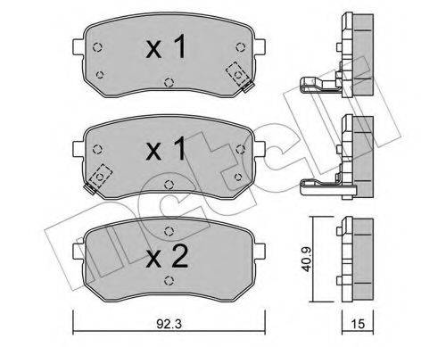 Комплект тормозных колодок, дисковый тормоз 22-0815-0 METELLI