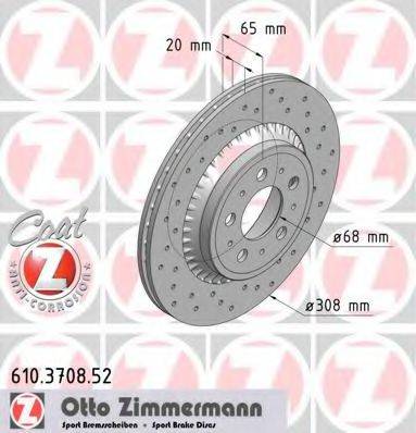 Тормозной диск 610.3708.52 ZIMMERMANN