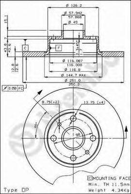 Тормозной диск 08.2597.10 BREMBO