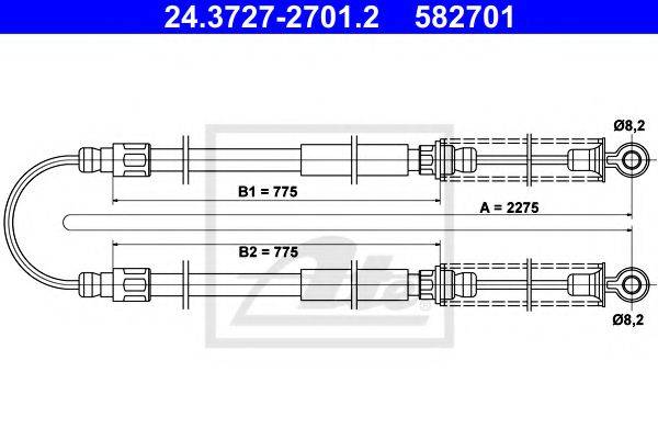 Трос, стояночная тормозная система FBS02023 FTE