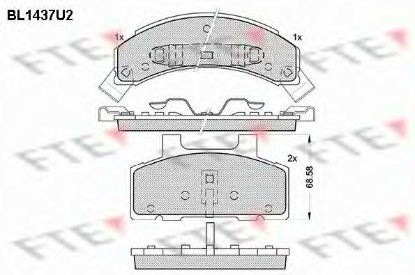 Комплект тормозных колодок, дисковый тормоз BL1437U2 FTE