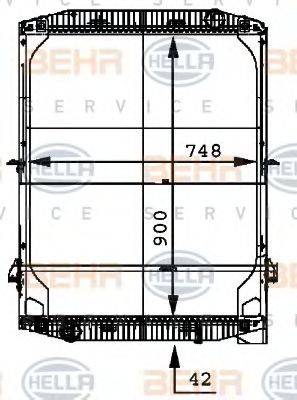 Радиатор, охлаждение двигателя 8MK 376 721-581 HELLA