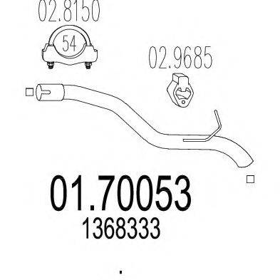 Труба выхлопного газа 01.70053 MTS