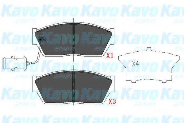 Комплект тормозных колодок, дисковый тормоз KBP-2018 KAVO PARTS