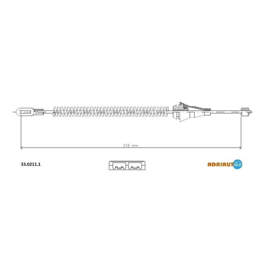 Трос ручного тормоза Corsa C 01- бараб. 33.0211.1 ADRIAUTO
