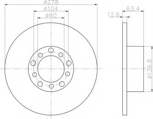 Тормозной диск 8DD 355 100-071 HELLA