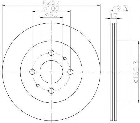 Тормозной диск 8DD 355 110-971 HELLA PAGID