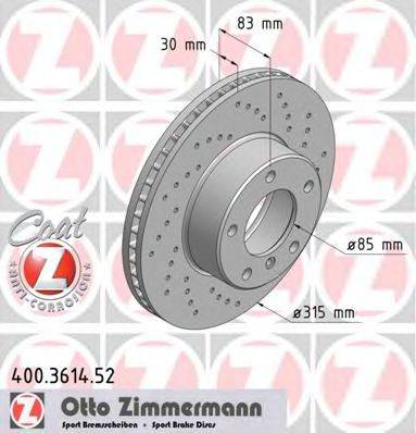 Тормозной диск 400.3614.52 ZIMMERMANN