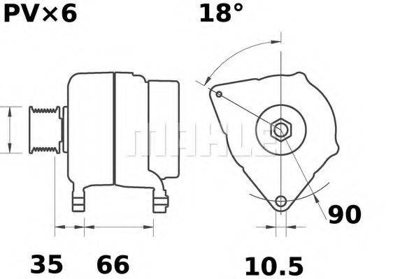 Генератор MG 506 MAHLE ORIGINAL