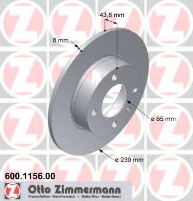 Тормозной диск 600.1156.00 ZIMMERMANN