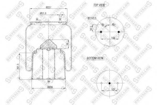 Баллон пневматической рессоры 84-00129-SX STELLOX