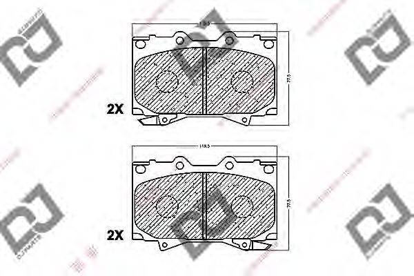 Комплект тормозных колодок BP1066 DJ PARTS