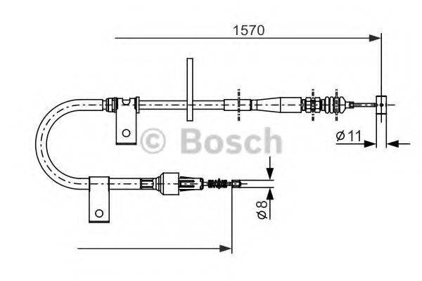 Трос, стояночная тормозная система 1 987 477 875 BOSCH