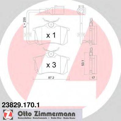 Комплект тормозных колодок, дисковый тормоз 23829.170.1 ZIMMERMANN