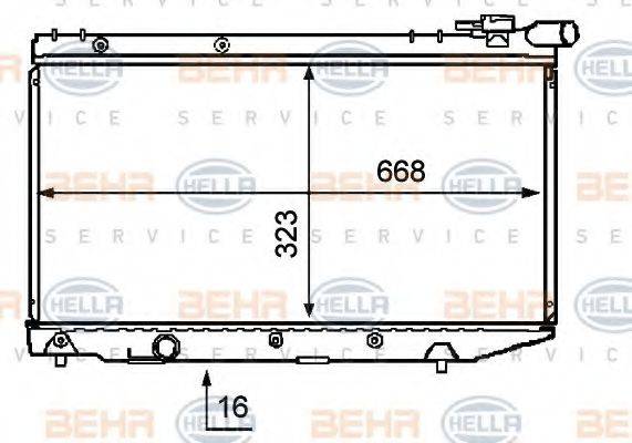 Радиатор, охлаждение двигателя 8MK 376 708-041 HELLA