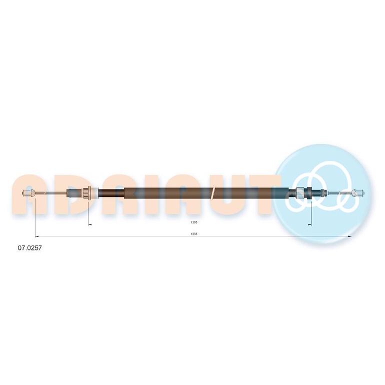 Трос стояночного тормоза задний левый 1635mm/1375mm 07.0257 ADRIAUTO
