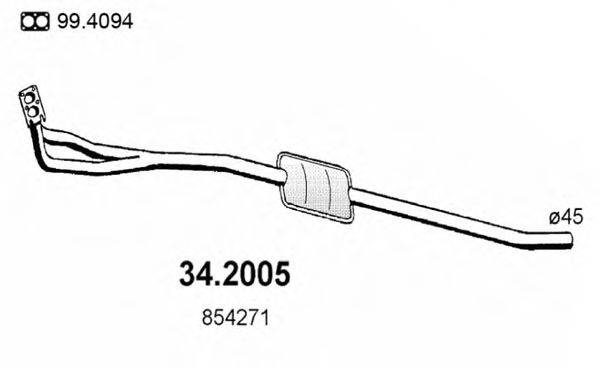 Предглушитель выхлопных газов 34.2005 ASSO